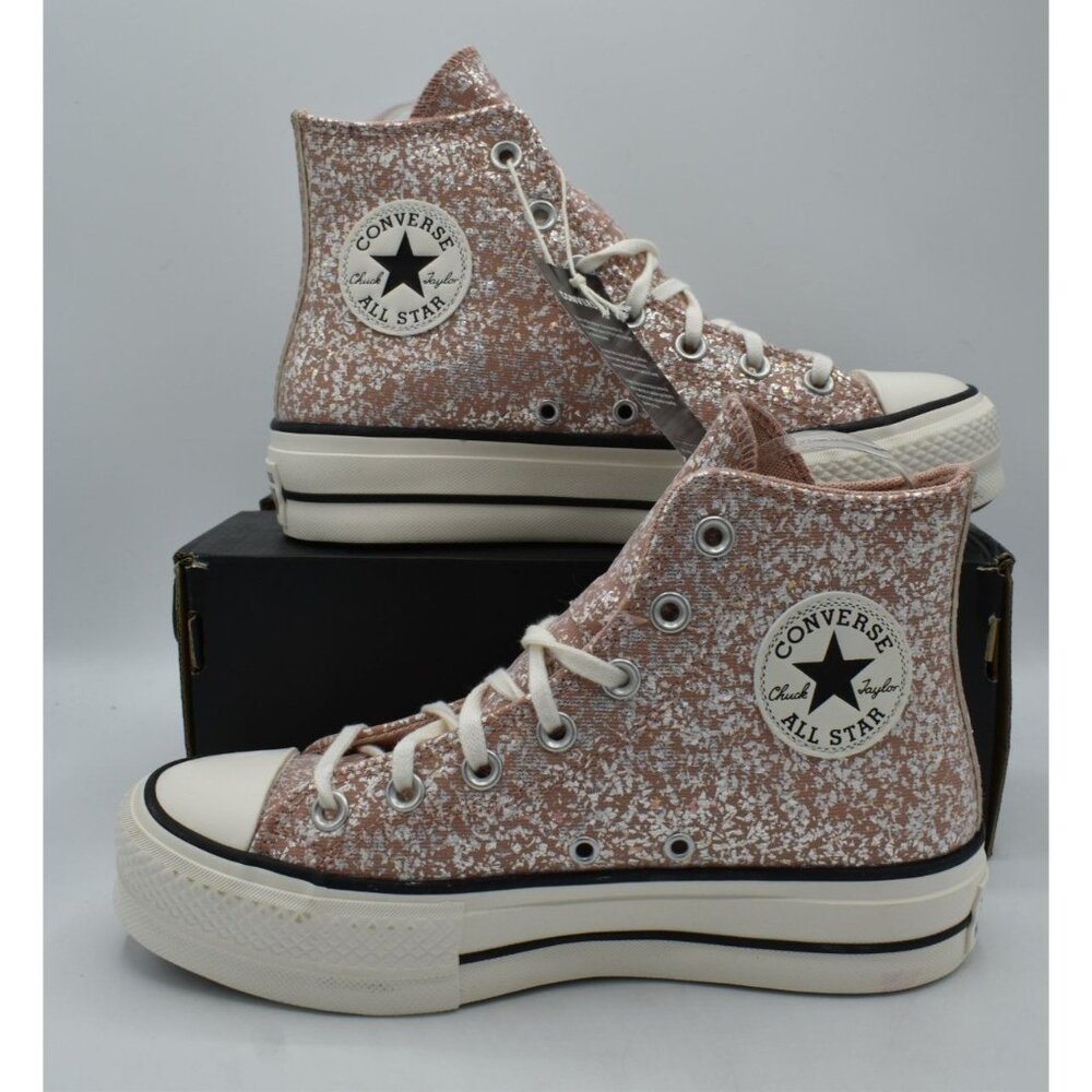 Converse Women 8.5 Chuck‎ Taylor All Star Glitter Metallic Platform Sneakers - Picture 11 of 13